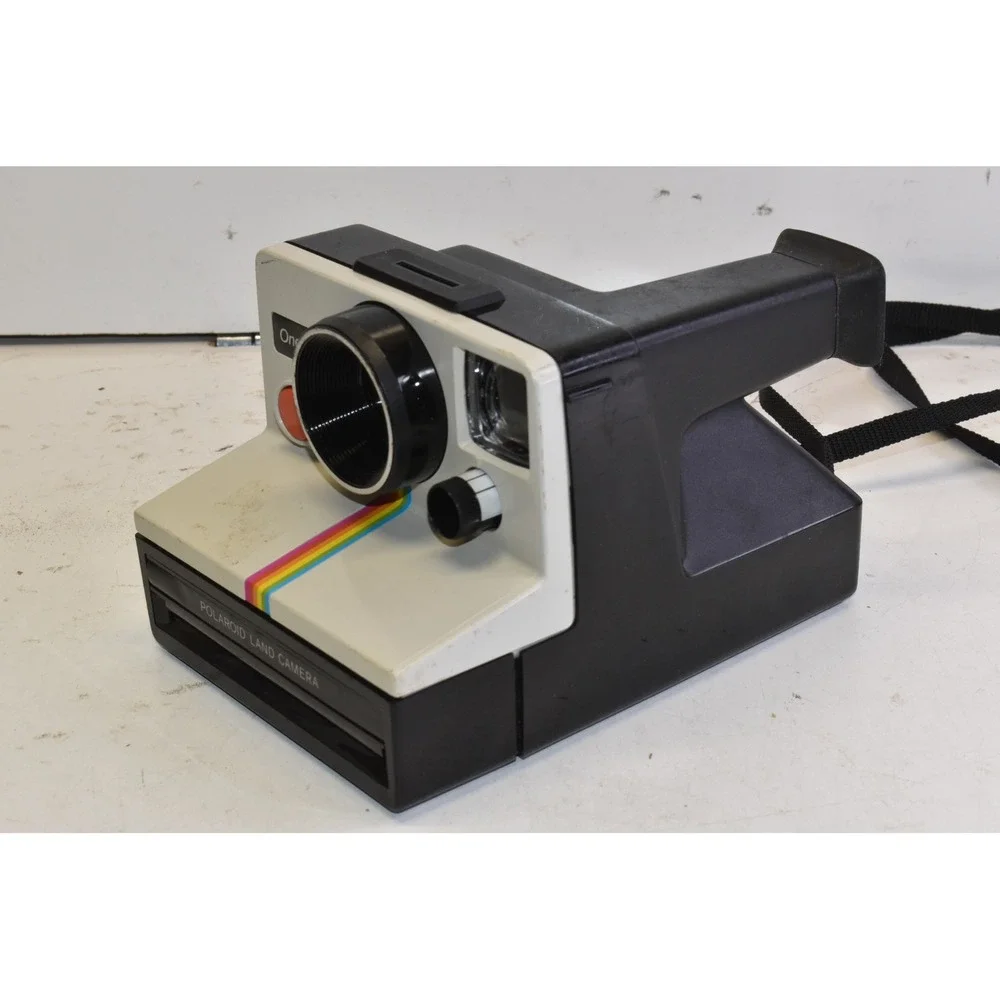 Polaroid OneStep Land Camera White/Black Instant Film Rainbow‎ Stripe